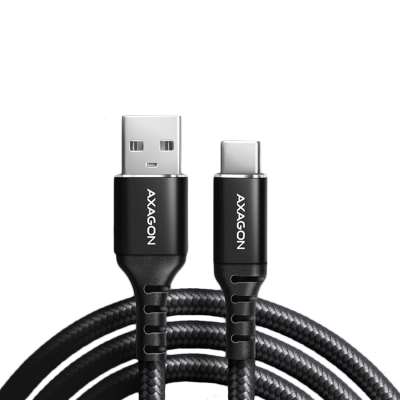 Kabelis Axagon Data and charging USB 2.0 length 1m. 3A. Black