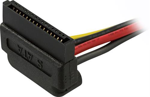 DELTACO Power Cable for Serial ATA Hard Drives, Angled Angle Contact (other end)    4 pin internal e