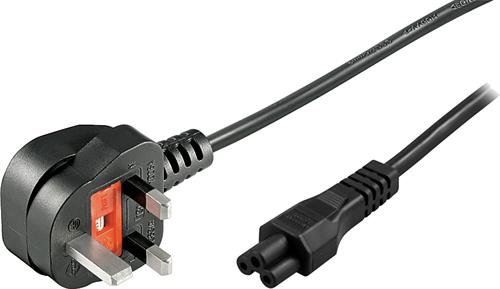 DELTACO grounded device cable for connection between unit and wall socket, BS 1363 to straight IEC 6