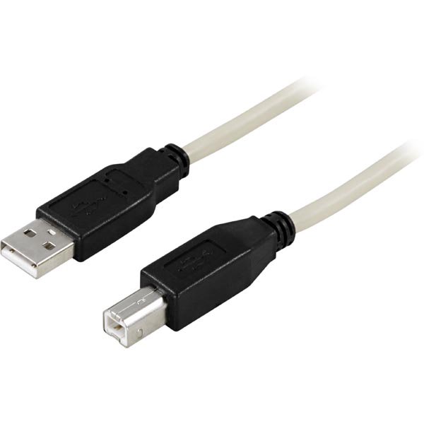 Kabelis DELTACO USB 2.0 "A-B", 1.0m, baltas-juodas / USB-210