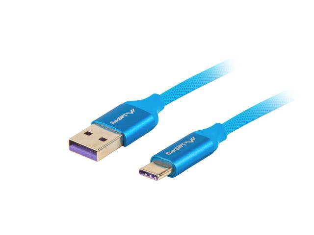 Kabelis Lanberg  Cable  CA-USBO-21CU-0010-BL  USB-A to USB-C