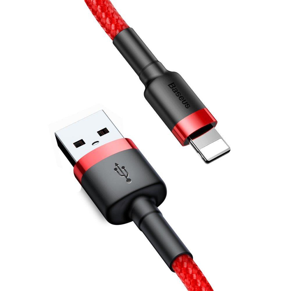 Kabelis BASEUS cafule USB For lightning 2.4A 0.5M Red+Red