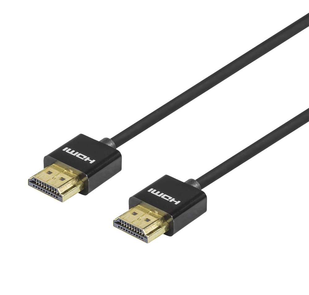 Itin plonas HDMI laidas DELTACO 4K UHD, 2m, juodas / 00100018