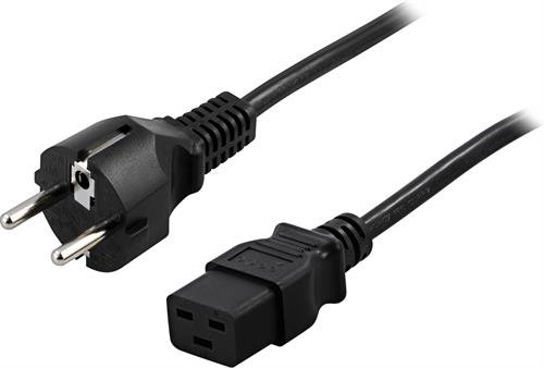 DELTACO earthed device cable for connection between unit and wall socket, straight CEE 7/7 to straig