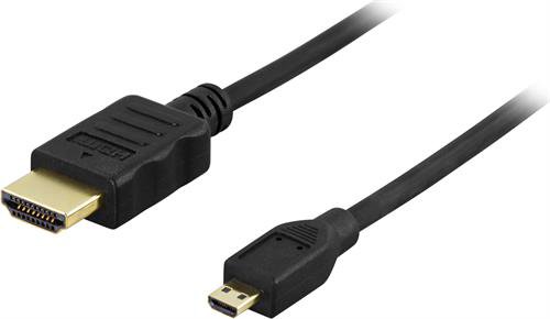 Kabelis DELTACO HDMI 1,4 + E, 19 kontaktų ha-Micro 19 kontaktų ha,1080p,juodas/3m