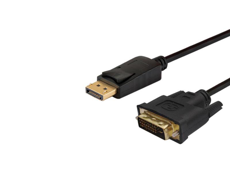 Vaizdo kabelio adapteris SAVIO CL-106, 1.8 m DisplayPort DVI Black