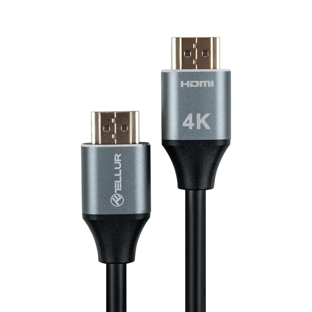 Kabelis Tellur High Speed HDMI 2.0,4K 18Gbps plug-plug Ethernet gold-plated 5m black