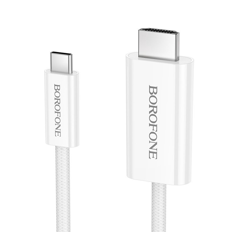 Kabelis Borofone DH10 USB-C to HDMI 1.8m baltas