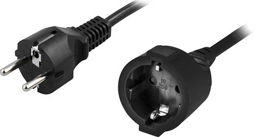 DELTACO grounded extension cable straight CEE 7/7 to straight CEE 7/4 (Schuko), 10m , blackCharacter