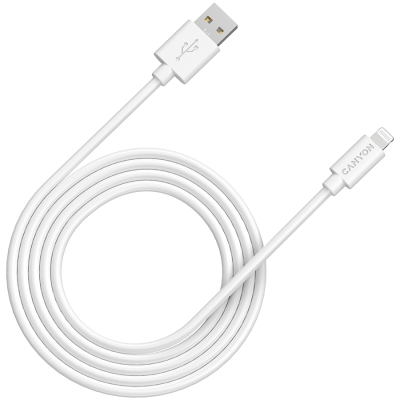 CANYON MFI-12, Lightning USB Cable for Apple , round, PVC, 2M, OD:4.0mm, Power+signal wire