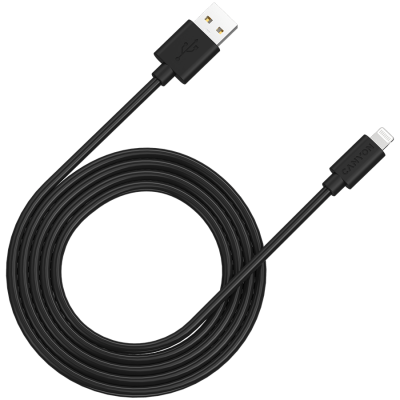 CANYON MFI-12, Lightning USB Cable for Apple (C48), round, PVC, 2M, OD:4.0mm, Power+signal wire