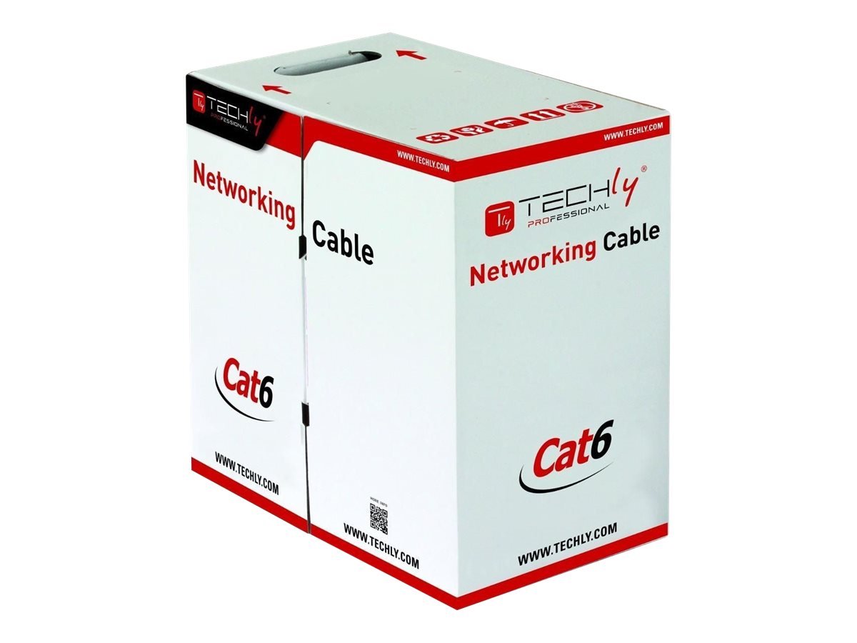 TECHLYPRO 022571 TechlyPro UTP Cat6 bulk cable 4x2 stranded CCA 305m box gray