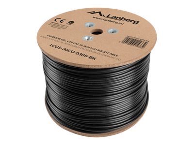 LANBERG LCU5-30CU-0305-BK Lanberg UTP solid outdoor gel. cable, CU, cat. 5e, 305m, gray