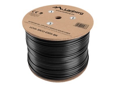 LANBERG LCU6-30CU-0305-BK Lanberg UTP solid gel. cable, CU, cat. 6, 305m, Black