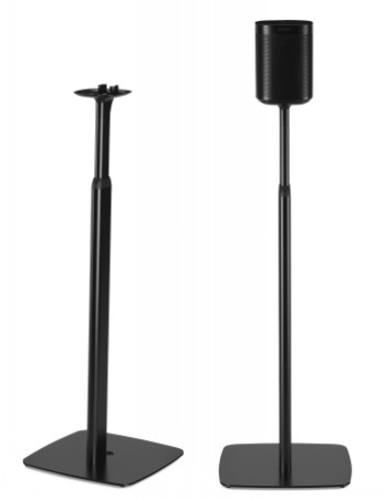 FLEXSON ADJUSTABLE FLOOR STANDS FOR SONOS ONE, ONE SL AND PLAY:1 BLACK PAIR|FLXS1AFS2021