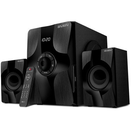 2.1 speakers SVEN MS-315, black, Bluetooth, FM, USB, Display, RC unit, power output 20W+2x13W (RMS)|SV-020880