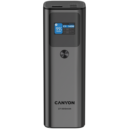 CANYON power bank PB-2010 TFT 27000 mAh 97.2Wh PD140W QC 3.0 Dark Grey|CNE-CPB2010DG