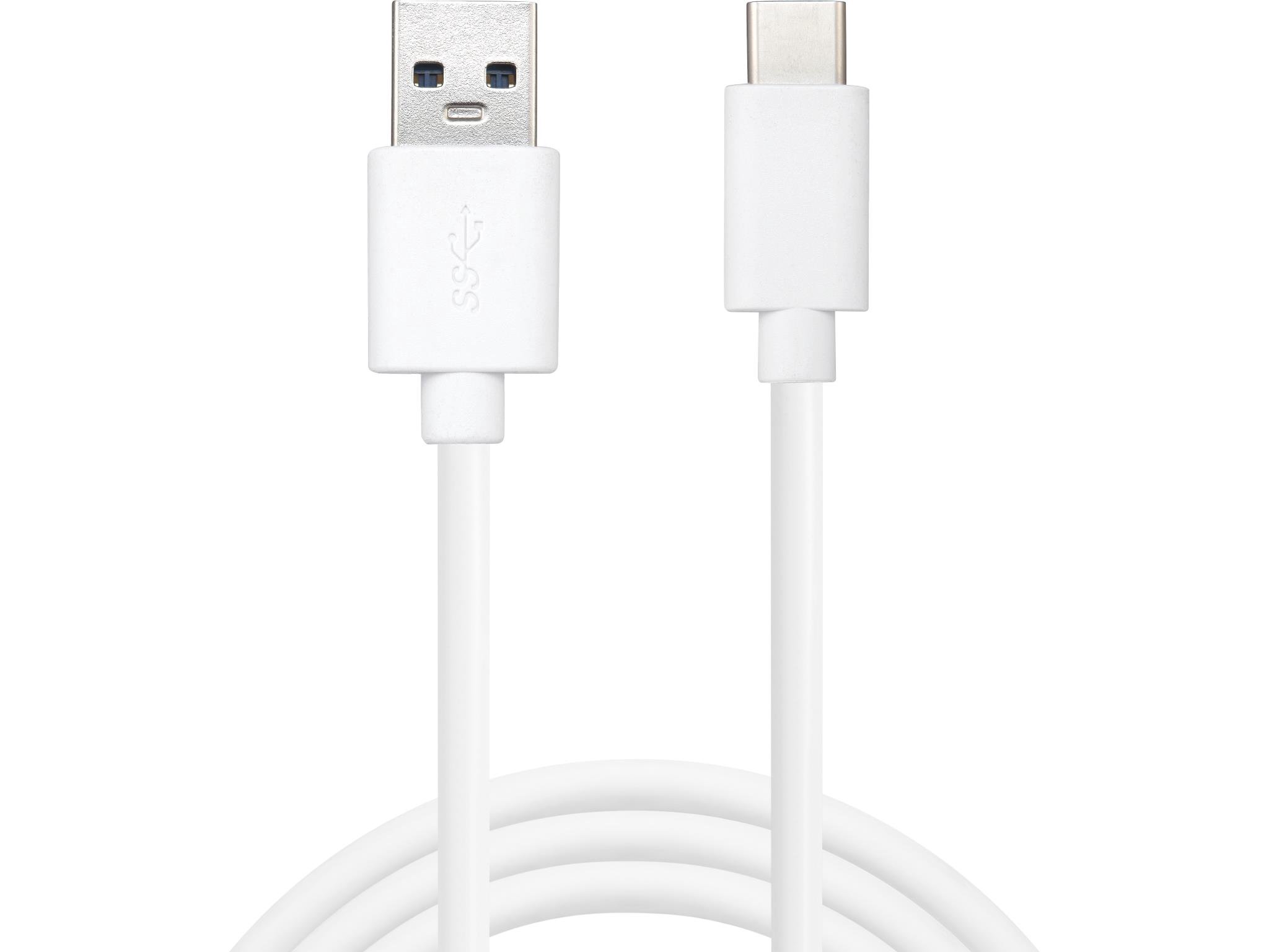 Kabelis Sandberg 136-14 USB-A to USB-C, 2m, baltas