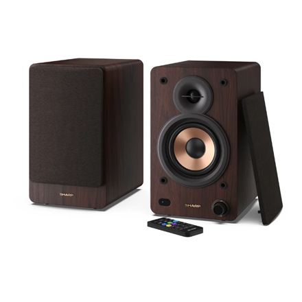 Sharp CP-SS30 Bookshelf Speakers, Brown | Sharp | Speakers | CP-SS30(BR) Bookshelf | 60 W | Bluetooth | Brown | Wireless connection|CP-SS30(BR)