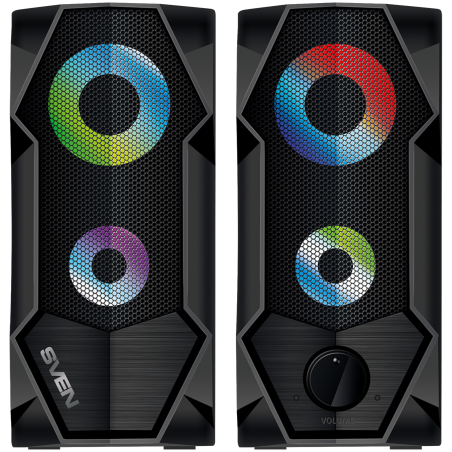 2.0 speakers SVEN 410, black, USB, power output 2x3W (RMS), light, producing sound in a range of 80 to 20,000 Hz|SV-020941