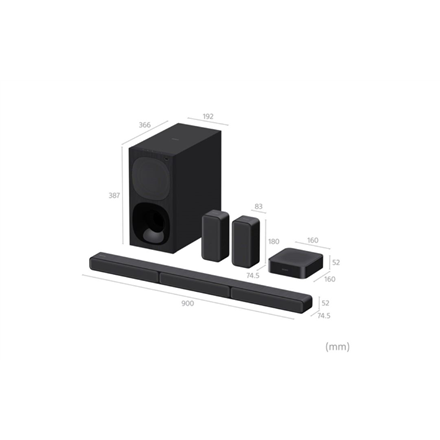 Sony | HT-S40R 5.1ch Home Cinema Soundbar with Wireless Rear Speakers | Black | No | USB port | Wi-Fi | Bluetooth | Wireless connection|HTS40R.CEL