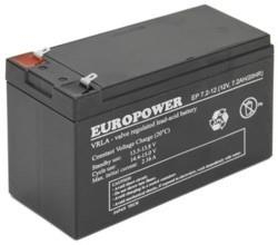 BATTERY 12V 7.2AH VRLA/EP7.2-12 T2 EUROPOWER EMU|EP7.2-12T2