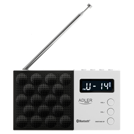 Adler | Digital Radio - PLL AM/FM | AD 1908 | Alarm function | White/Black|AD 1908