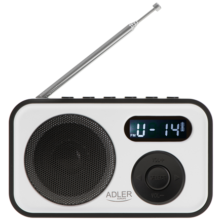 Adler | PLL AM/FM Digital Radio | AD 1906 | Alarm function | White/Black|AD 1906