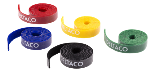 Kabelių rūšiavimo rinkinys DELTACO spalvotos Velcro juostelės, 5vnt. / CM01