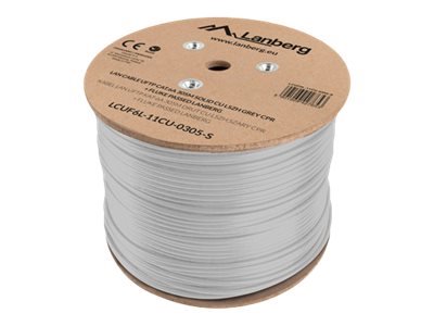 LANBERG LAN cable UFTP cat.6A 305m solid CU LSZH grey CPR fluke passed
