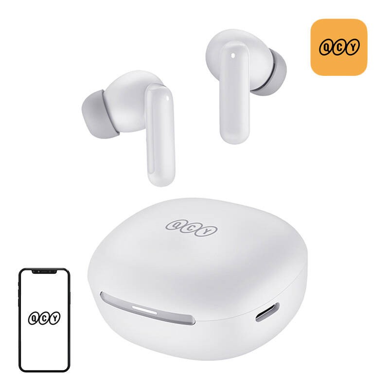 TWS QCY MeloBuds HT16 ausinės (baltos spalvos)