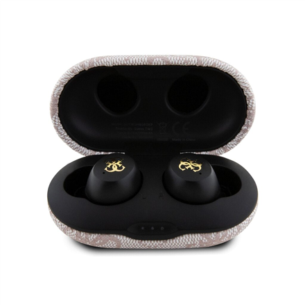 Guess GUTWSP4EGP TWS Bluetooth Earphones + ENC Dock Pink/Pink 4G Metal|GUTWSP4EGP