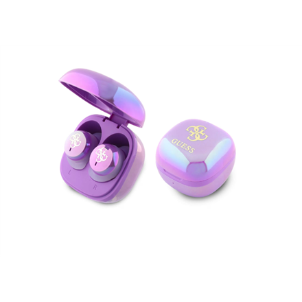 Guess Bluetooth headphones GUTWSJ144ESU TWS + docking station purple Iridescent 4G Printed Logo|GUTWSJ144ESU