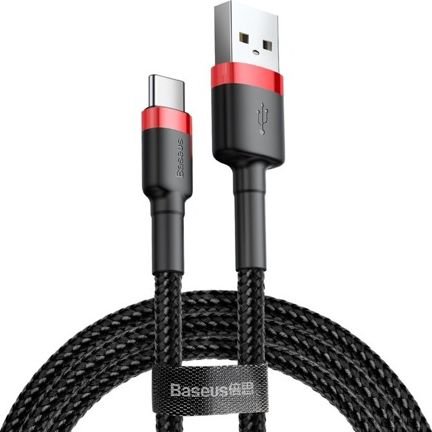 USB cable Baseus USB-A - USB-C 3 m Black and Red (CATKLF-U91)