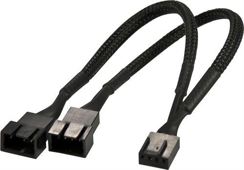 Kabelis AKASA 4-pin PWM,0.1m,juodas/AK-0022