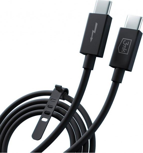 USB cable 3MK Thunderbolt - Thunderbolt 1 m Black (Accessories - 3mk Hyper Thunderbolt Cable 240W)