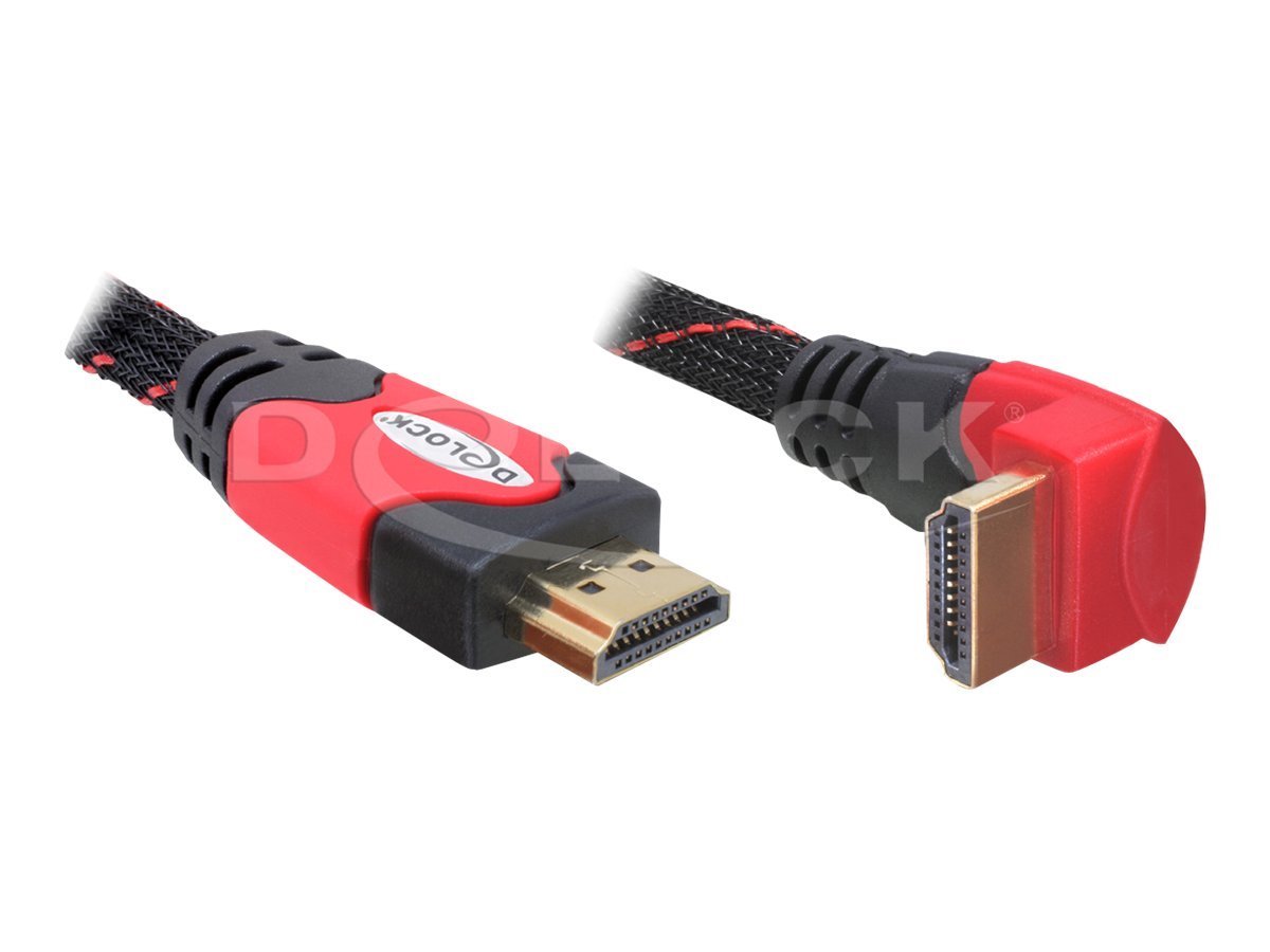 Kabelis DELOCK High Speed HDMI with Ethernet angled A-A / male-male 5m
