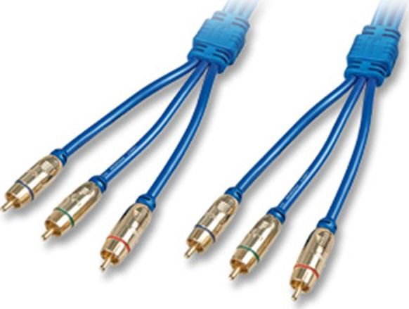 Cable Lindy RCA (Cinch) x3 - RCA (Cinch) x3 0.5m blue (37529)