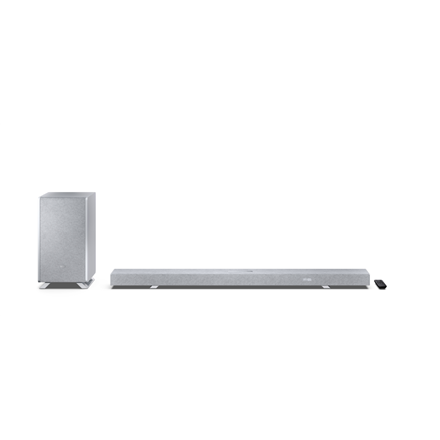 Sharp HT-SBW55121(SL) Q 5.1.2 Dolby Atmos/ DTS:X Soundbar with Wireless Subwoofer, Silver | Sharp|HT-SBW55121(SL)