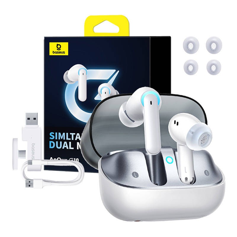 Ausinės TWS Baseus AeQur G10 (baltos spalvos)