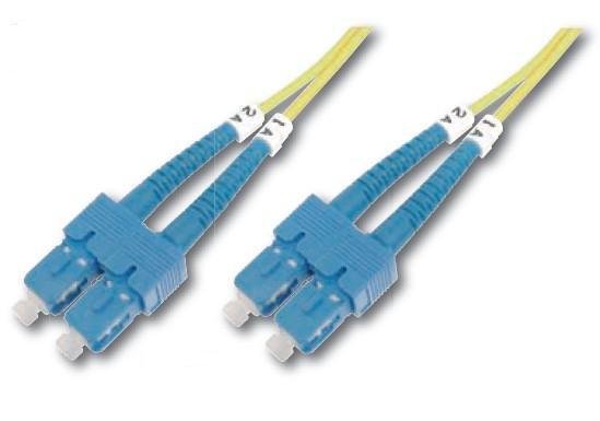 DIGITUS Fiber Optic Patch Cord SC to SC OS2 Singlemode 09/125 m Duplex, Length 1m