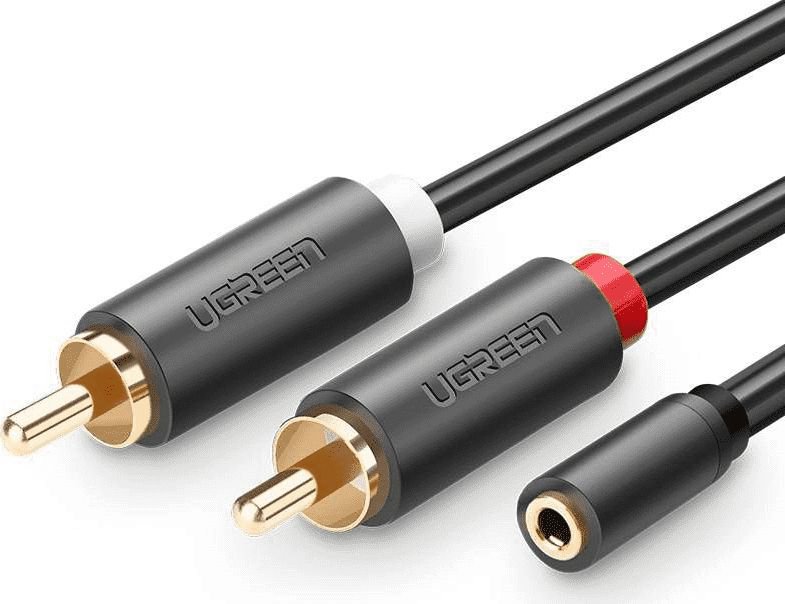 Cable Ugreen Jack 3.5mm - RCA (Cinch) x2 0.25m black (UGR649BLK)