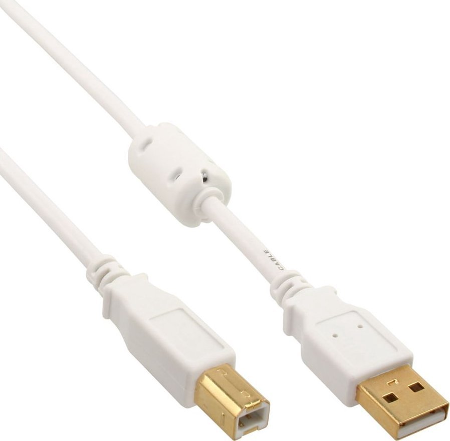 USB cable InLine USB-A - USB-B 2 m White (34518W)