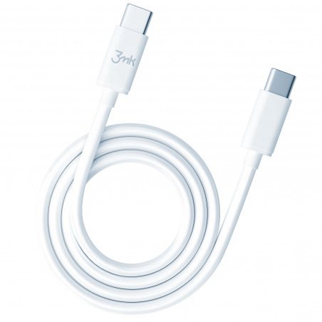 USB cable 3MK USB-C - USB-C 2 m White (no)