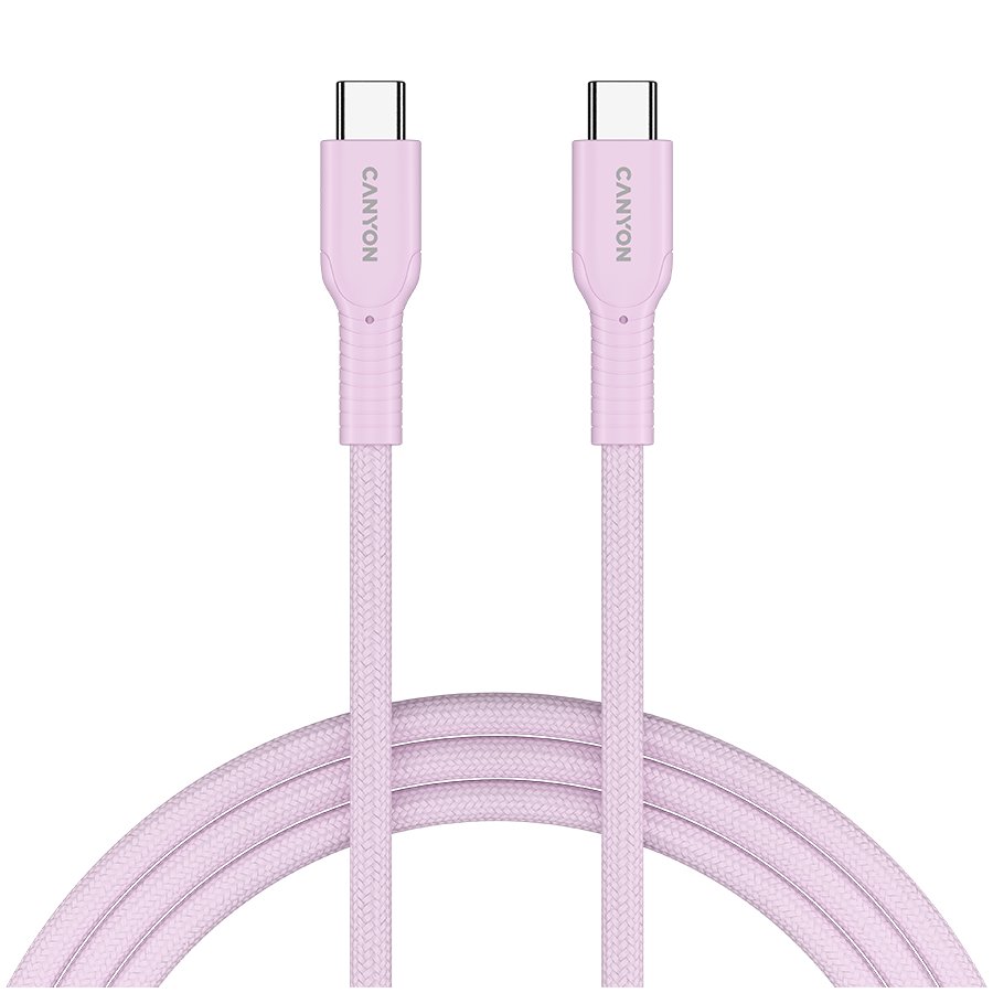 CANYON cable OnWire 60CL C-C 60W COLOR Braided 1m Pink