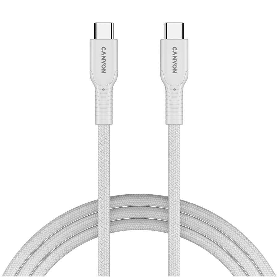 CANYON cable OnWire 60CL C-C 60W COLOR Braided 1m White