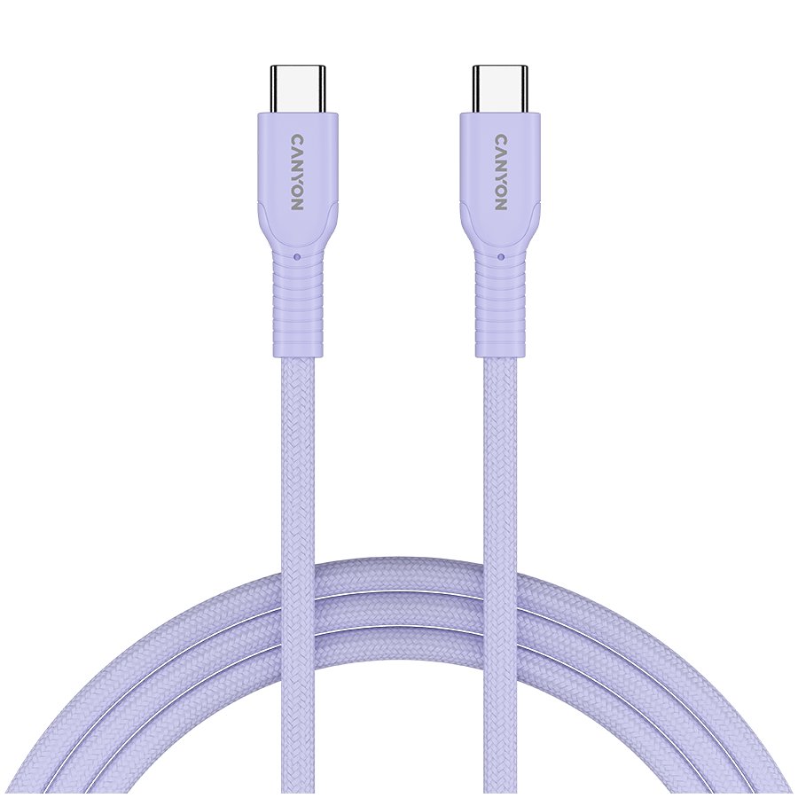 CANYON cable OnWire 60CL C-C 60W COLOR Braided 1m Purple
