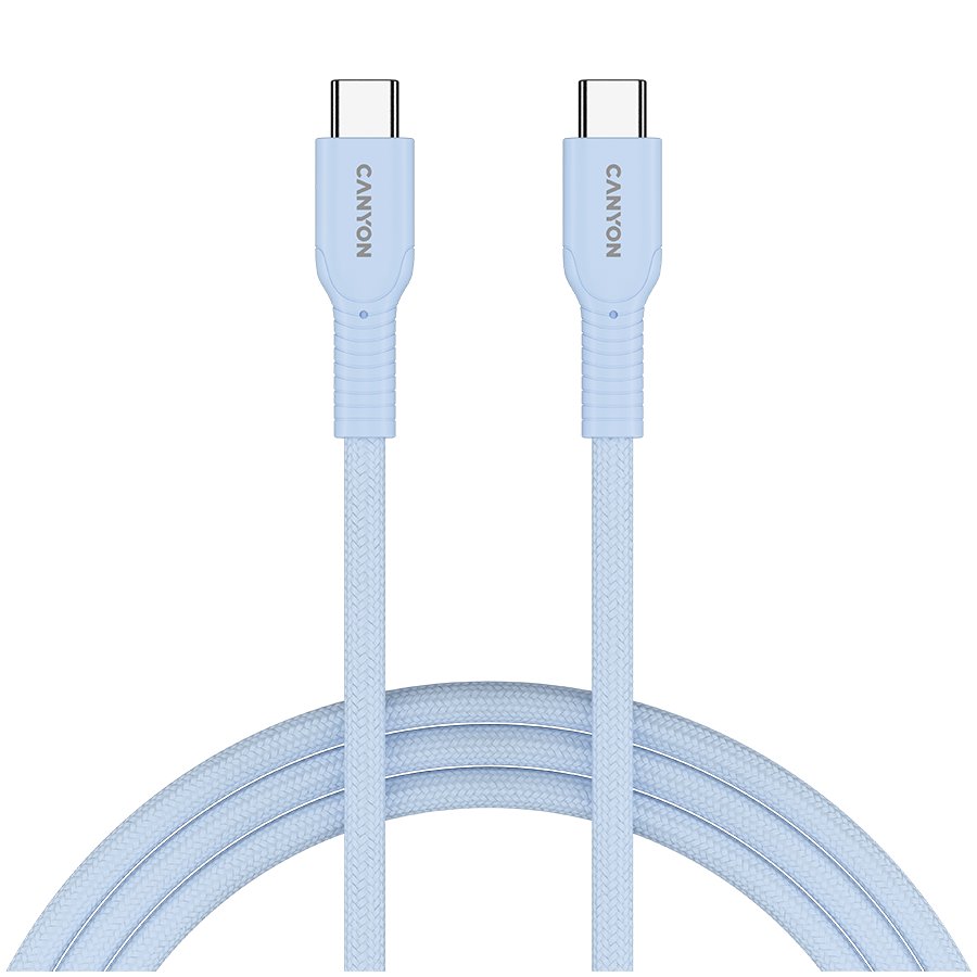 CANYON cable OnWire 60CL C-C 60W COLOR Braided 1m Light Blue