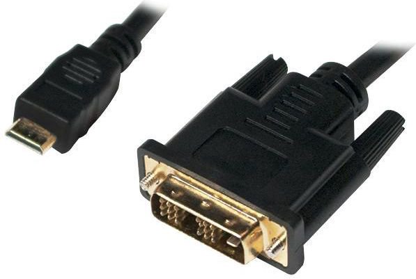 Cable LogiLink HDMI Mini - DVI-D 1m Black (CHM002)