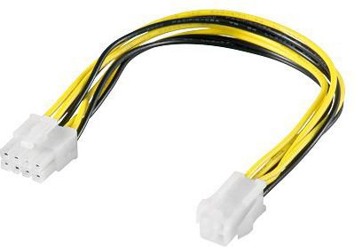 PremiumCord ATX/EPS 4-pin - ATX/EPS 8-pin, 0.24m, Yellow (kn-16)